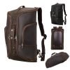 Full Grain Leather Mans Retro Backpack Convertible