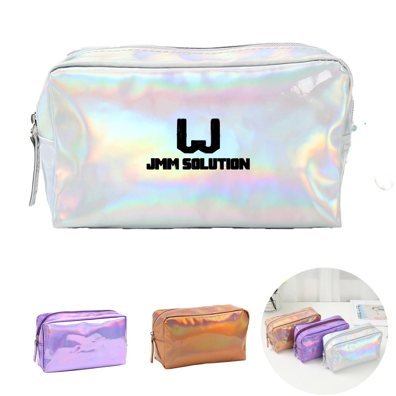 Fashionable laser PU makeup bag