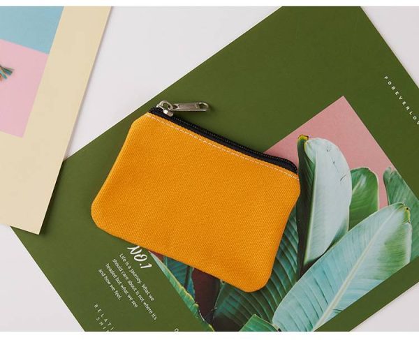 Cotton Canvas Coin Bag Wallet