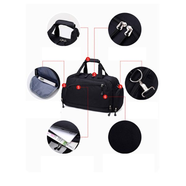 Sports Cylindrical Nylon Duffel Bag