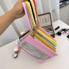 Travel Clear PVC Flat Zipper Pouch Nylon Makeup Bags