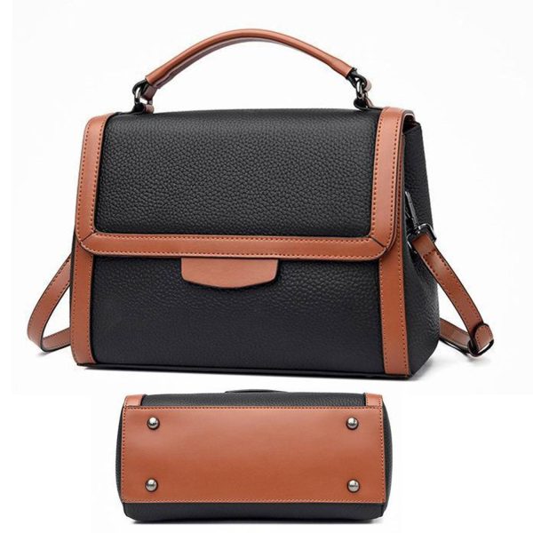 Genuine leather square crossbody bag handbag for woman