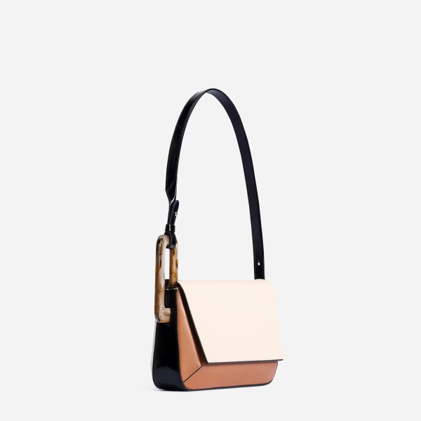 Splicing small square tote bag