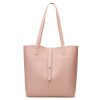PU Simple solid color tote bag for women