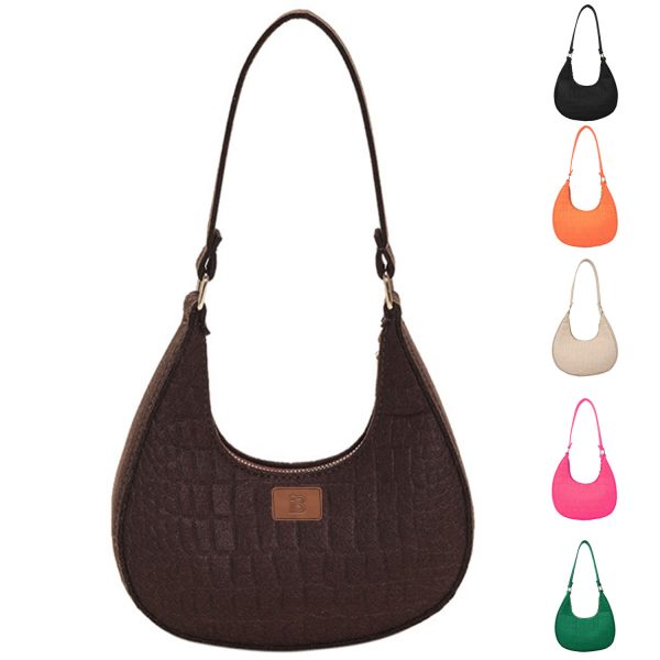 Solid color temperament women's bag casual shoulder handbag
