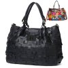 Genuine Leather Colourful square-paneled tote bag