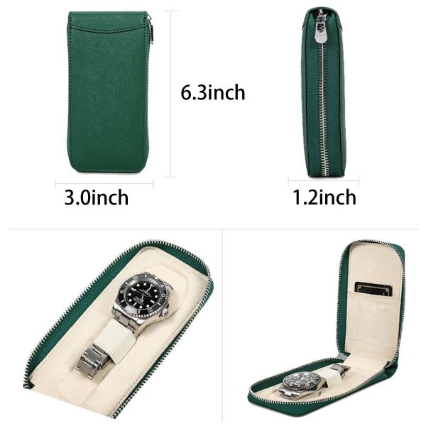 Genuine Leather Watch Travel Case Storage Cosmetic bag