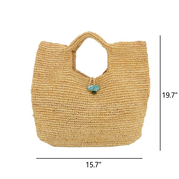 Straw Woven Beach Tote Bag