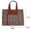 Canvas Tote Bag Black and White Grid Large Capacity