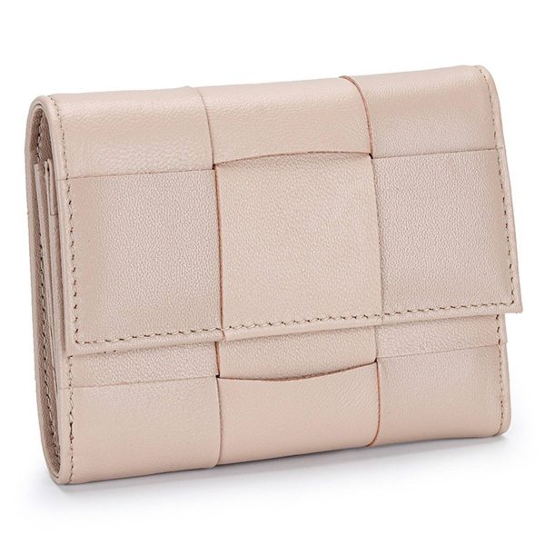Genuine Leather Stylishly woven short coin purse