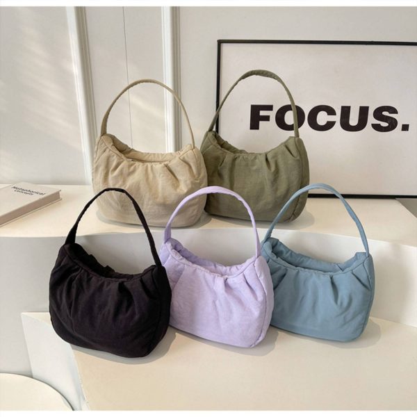 Nylon Wrinkle Candy Underarm Tote Bag