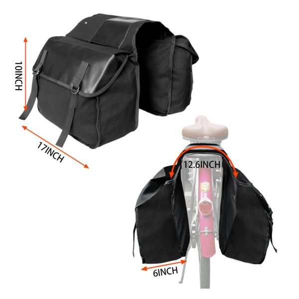Canvas Heavy-Duty Rear Rack Bag for Biking