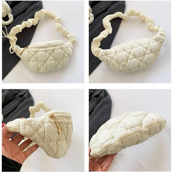 Crinkled down cotton cloud cross-body bag