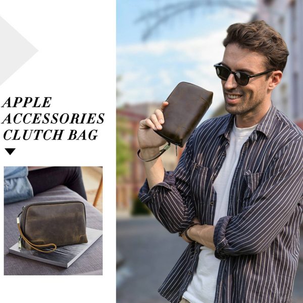 Genuine Leather RFID Small Indexer Snap Wallet Coffee
