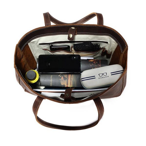 Genuine leather tote bag