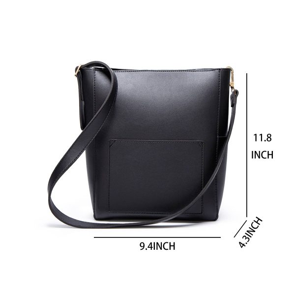 PU Simple vintage bucket tote cross-body bag