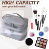 Large Capacity Portable Double Layer Mesh Cosmetics Bag