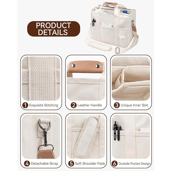 Large-capacity multi-compartment handbag
