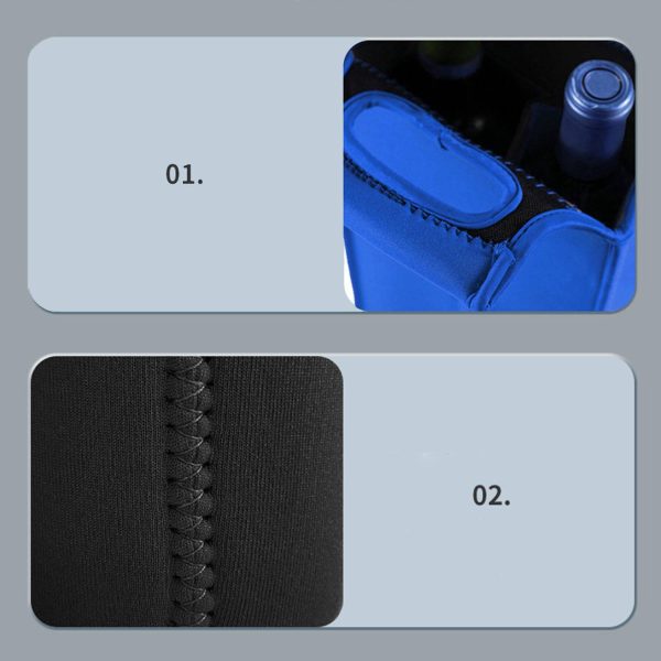2 Pack Neoprene Beer Carrier Wine Bottle Holder W/ Pouch
