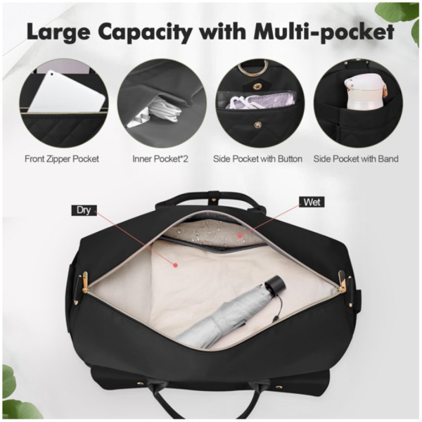 f4f88e1a-f71b-422f-bbe6-ea6d9efc3d23_1.png Carry On Overnight Shoe Compartment Travel Duffel Bag