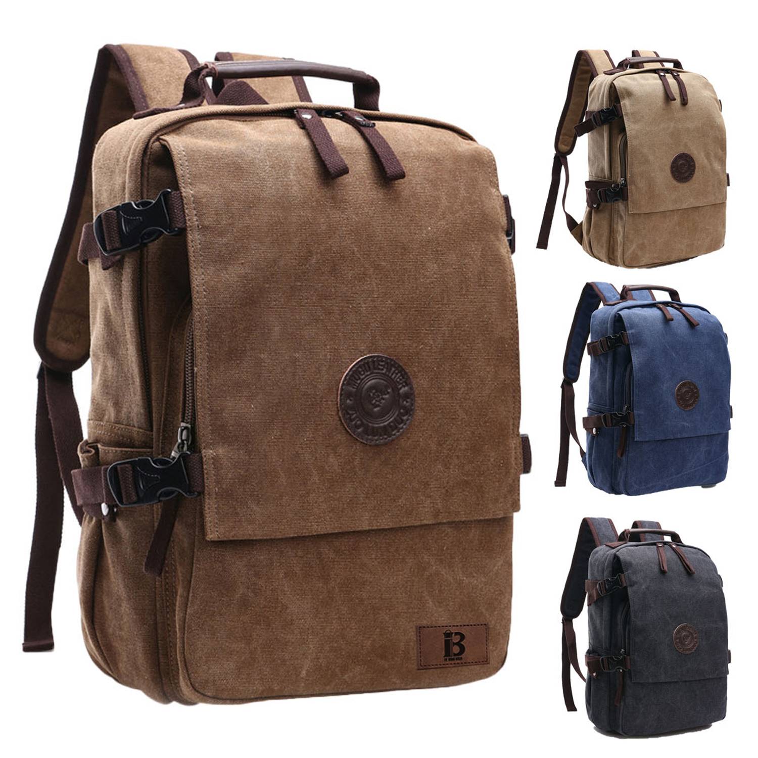 Vintage Canvas Backpack for Men Women