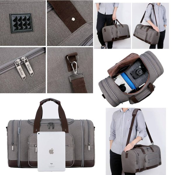 Canvas Shoe Compartment Travel Tote Duffel Bag