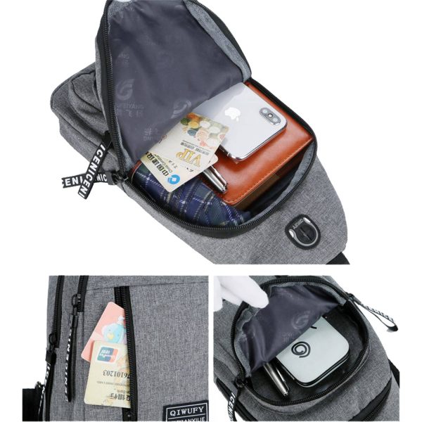 Small Water Resistan Crossbody Waist Bag With Earphone Hole