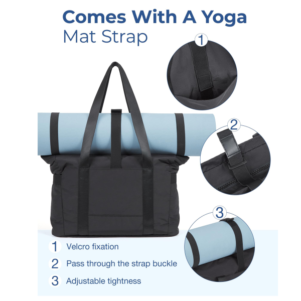 Lightweight Large Quilted Yoga Duffel Tote Bag
