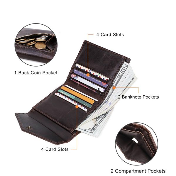 Genuine Leather RFID Magnetic Multiple positions Wallet