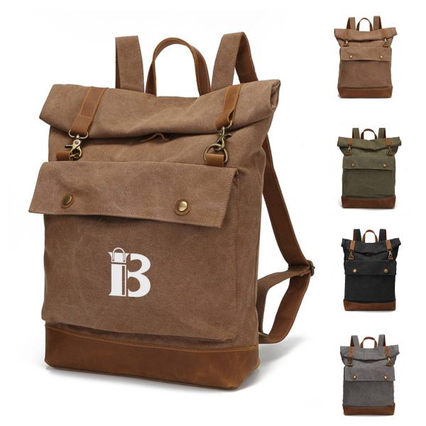 Vintage Classic Rucksack Canvas Backpack for Campus