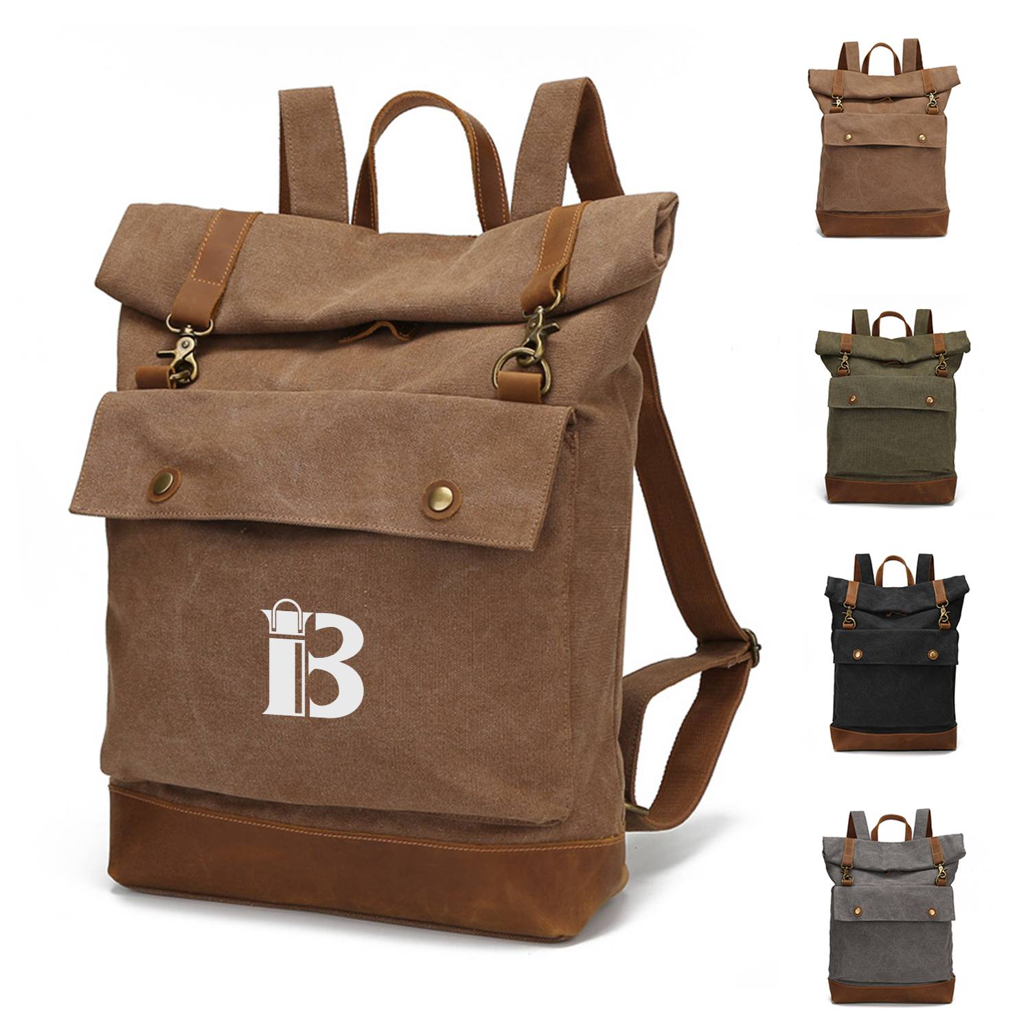 Vintage Classic Rucksack Canvas Backpack for Campus
