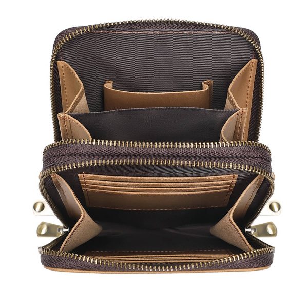 Genuine Leather Men's Casual Small Square Bag
