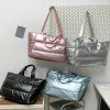 Women Large Quilted Puffer Tote Bag