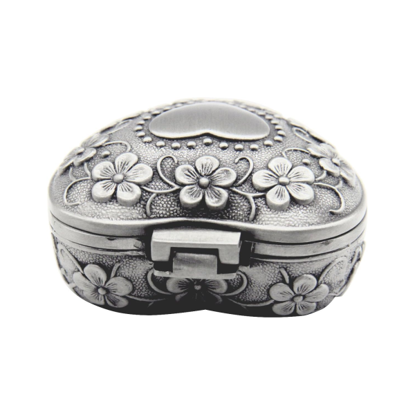 Classic Vintage Antique Heart Shape Jewelry Box