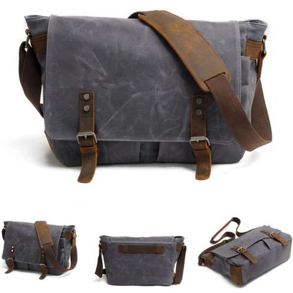 Casual canvas men's cross-body bag