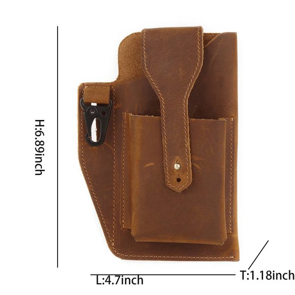 PU Leather Phone Pouch Holster for Men Belt