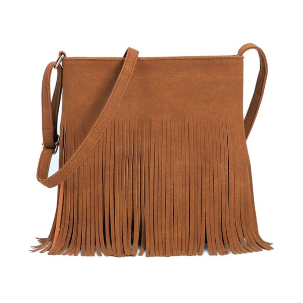 PU leather Fringe Hobo Tassel crossbody bag for Women