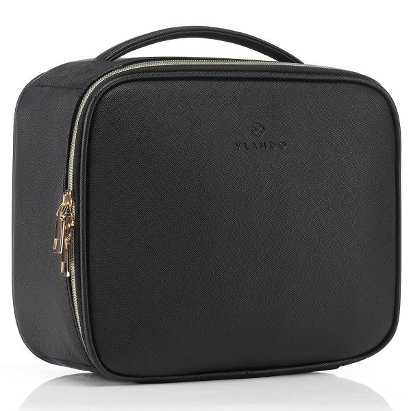Pu Leather Storage Adjustable Dividers Brushes Cosmetic bag
