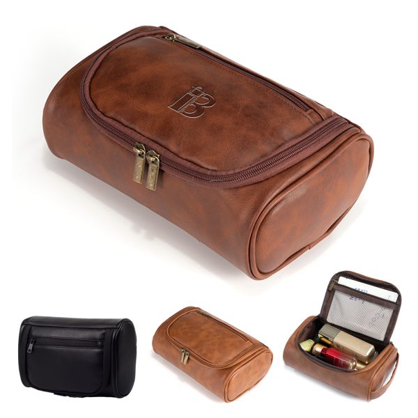 New Portable Pu Leather Makeup Bag Retro