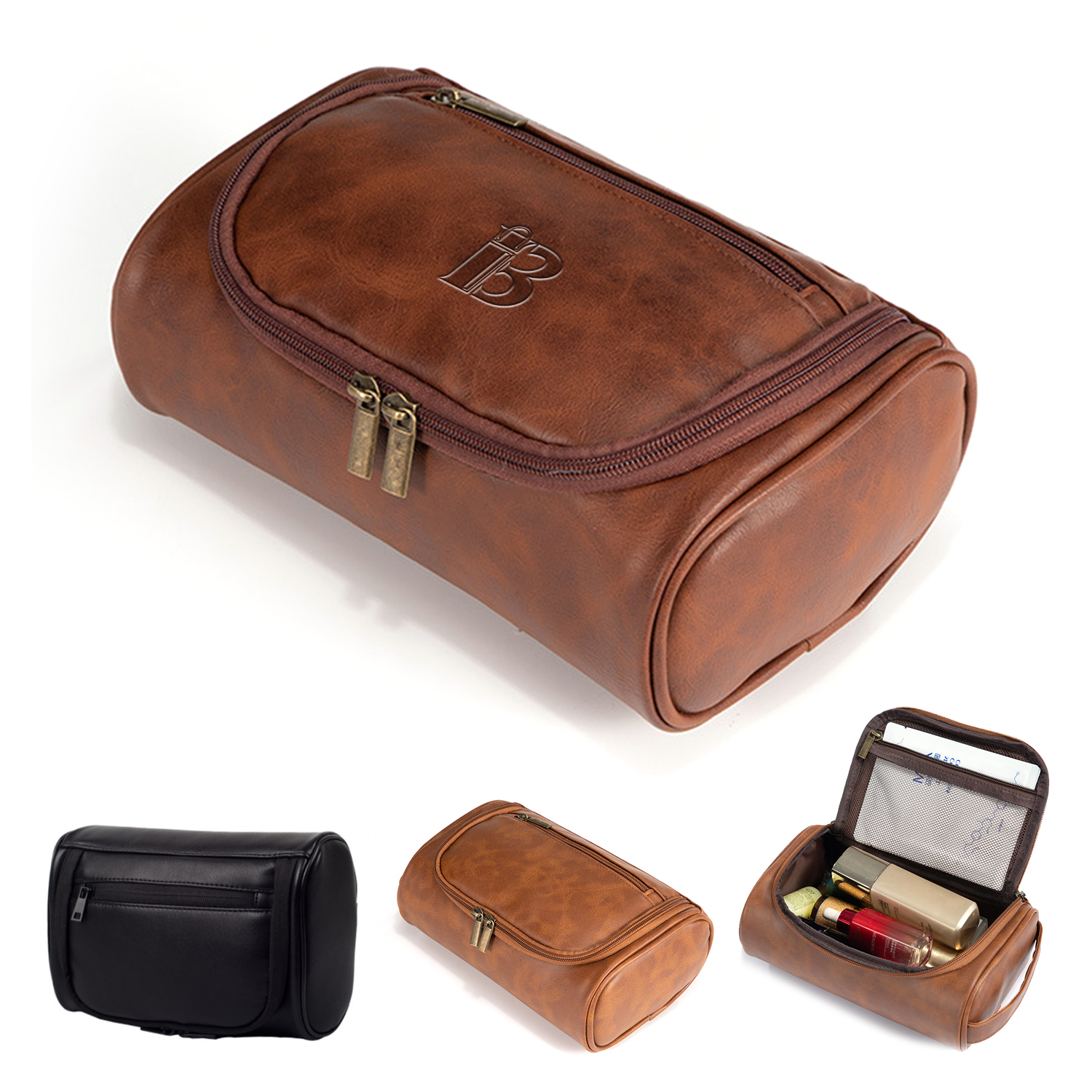 New Portable Pu Leather Makeup Bag Retro