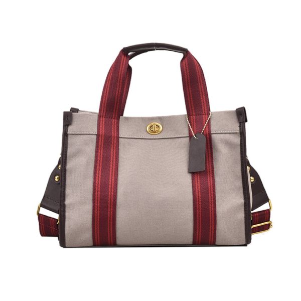 Canvas Tote Bag Retro Fashion Color Clash for Women