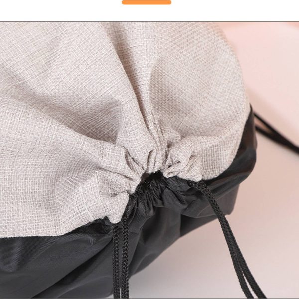 Linen Oxford Cloth Outdoor Splicing Drawstring Backpack