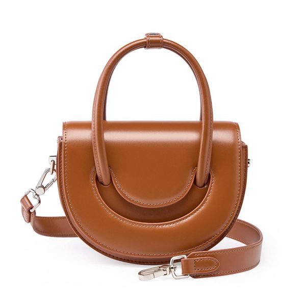 Genuine Leather Solid shoulder cross-body tote bag