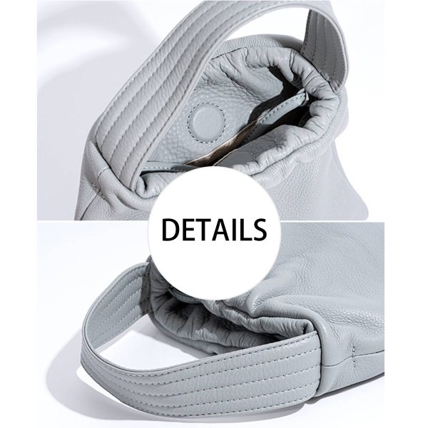 Genuine Leather Simple premium pleated tote bag