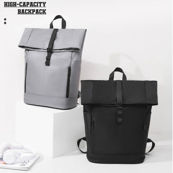 Business and leisure bag roll-top cover backpack