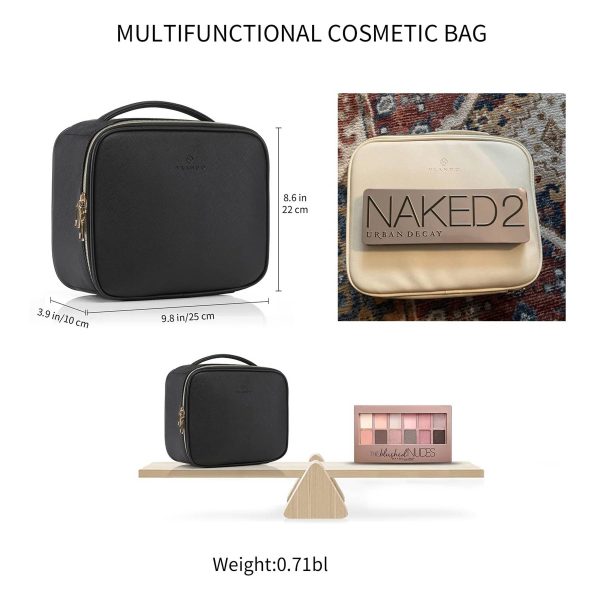 Pu Leather Storage Adjustable Dividers Brushes Cosmetic bag