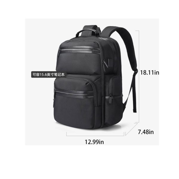 Business Travel Polyester Backpack With Usb Charging Port