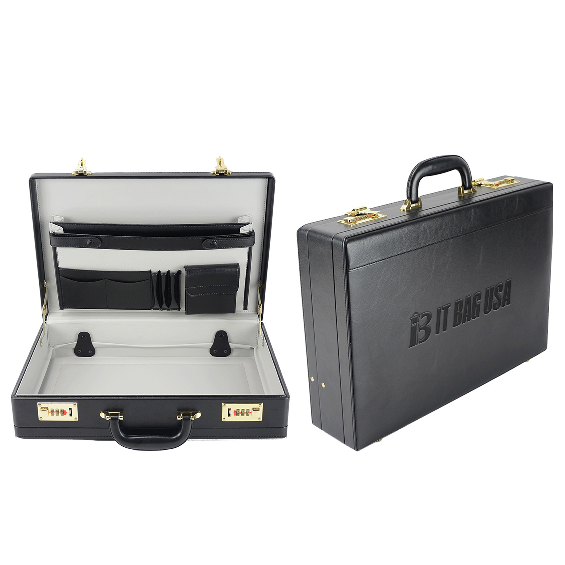 Mens Attache Briefcase Dual Combination Locks