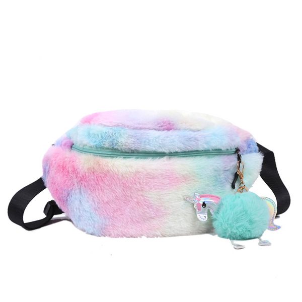 Cotton Stylish and versatile dyed plush belt chest bag