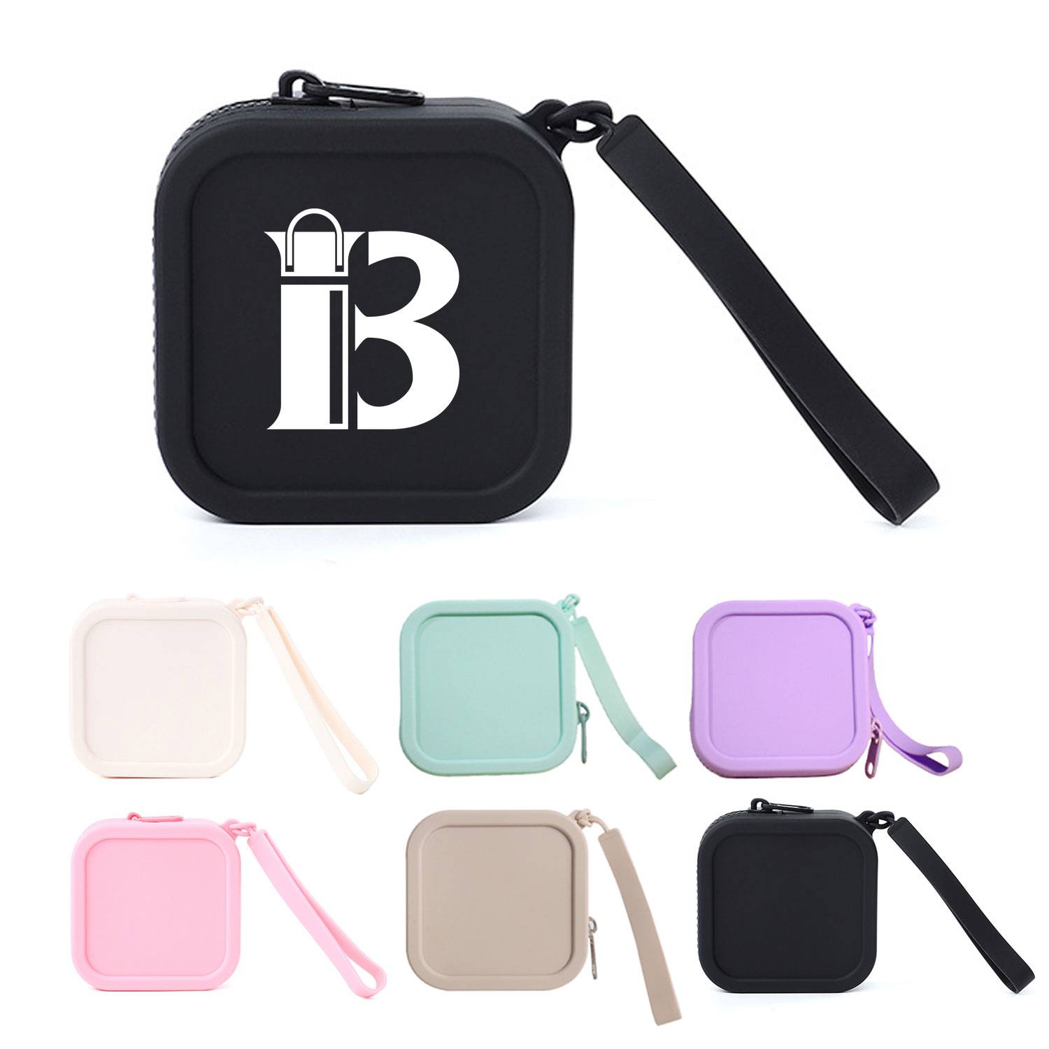 Cosmetics Lipstick Headphones Silicone Small Square Bag